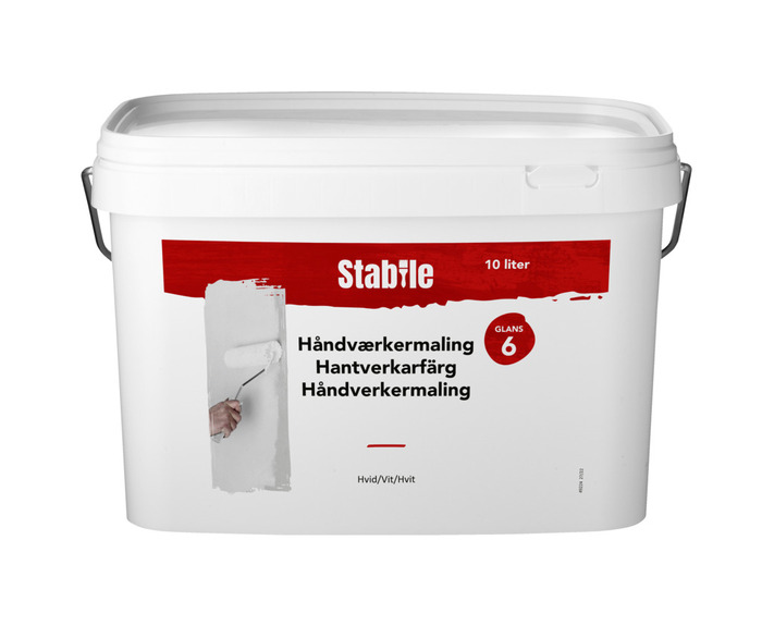 Håndverkermaling glans 6 hvit 10 liter - Stabile 